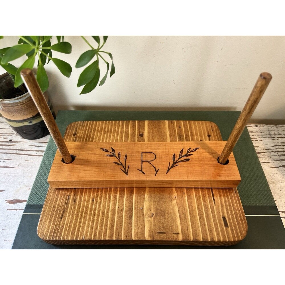 Vintage Unique Hand Carved Wooden Napkin Holder 1960’s / Retro Kitchen Home 9”